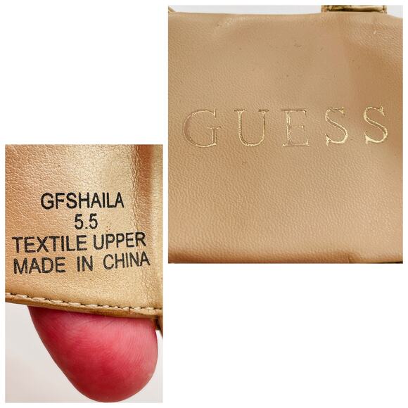 Guess Shalia Tan Logo Fabric Low Heeled Thong Casual Summer Sandals 5.5 - Picture 8 of 9